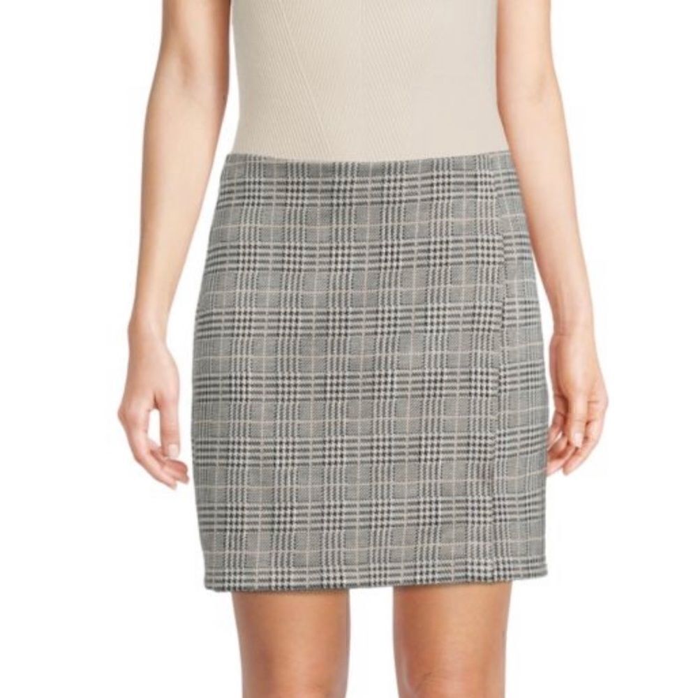 NWT MAX STUDIO Checked A Line Mini Skirt